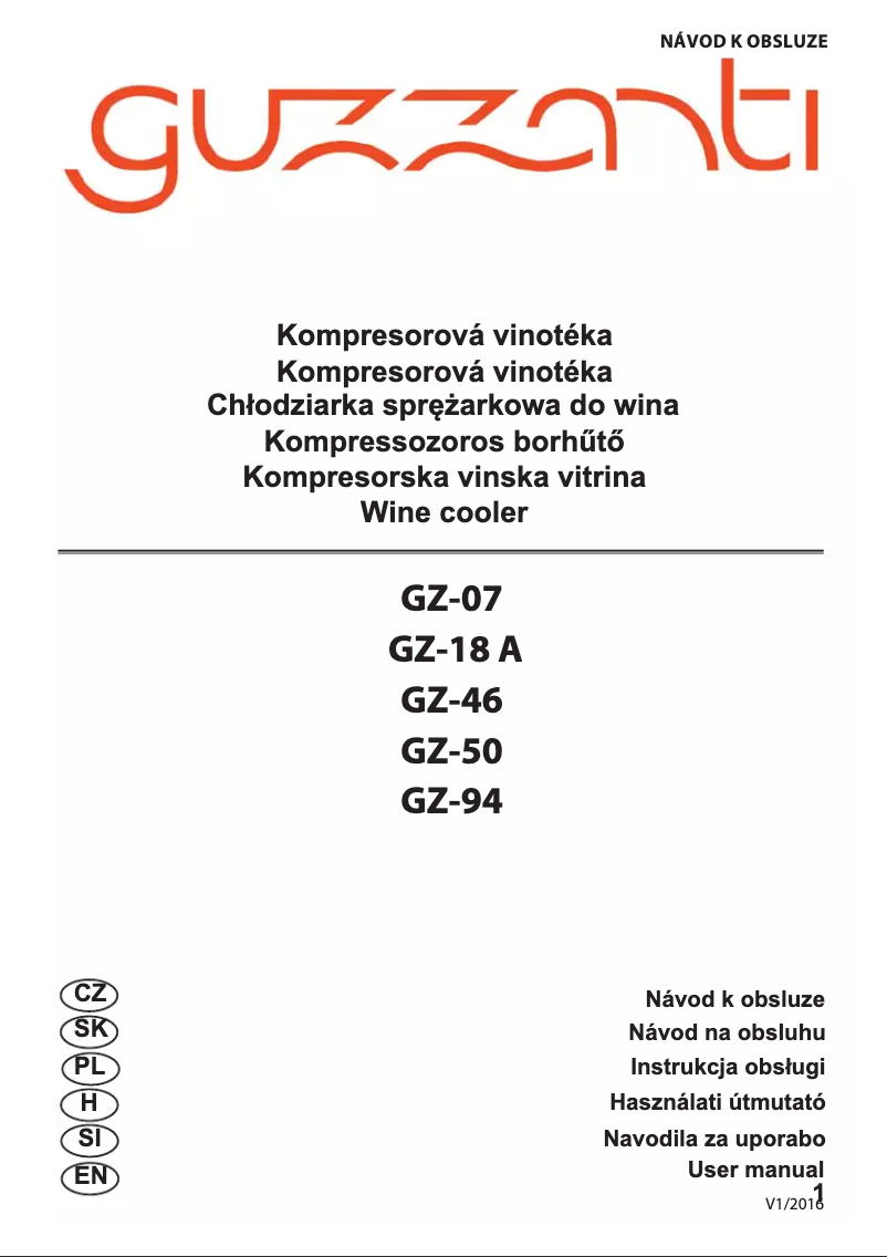 Página 1 del manual Manual de usuario Guzzanti GZ-07