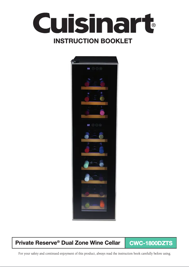 Page 1 de la notice Manuel utilisateur Cuisinart Private Reserve CWC-1800DZTS