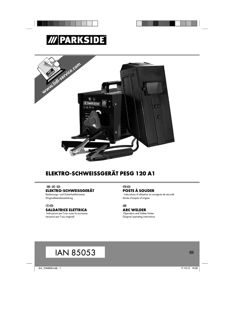 Página 1 del manual Manual de usuario Parkside PESG 120 A1