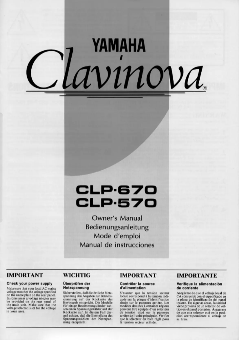 Page 1 de la notice Manuel utilisateur Yamaha Clavinova CLP-670