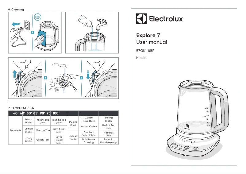 Page 1 de la notice Manuel utilisateur Electrolux Explore 7 E7GK1-8BP