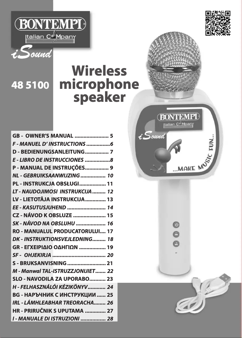 Page 1 de la notice Manuel utilisateur Bontempi iSound 48 5100