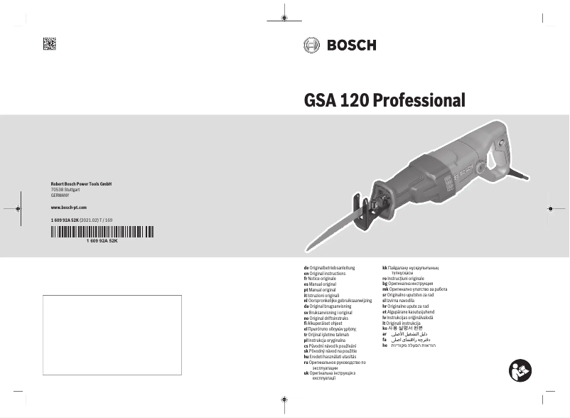 Página 1 del manual Manual de usuario Bosch GSA 1500 Professional