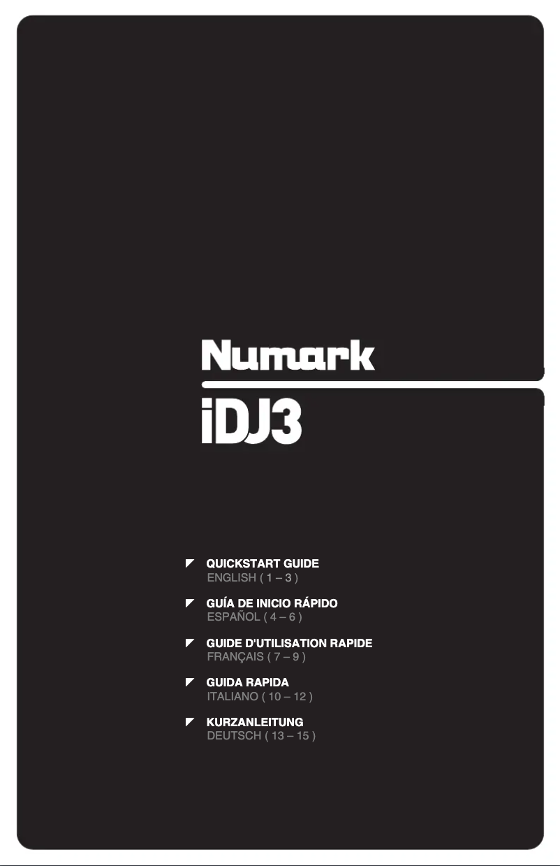 Page 1 de la notice Manuel utilisateur Numark IDJ3