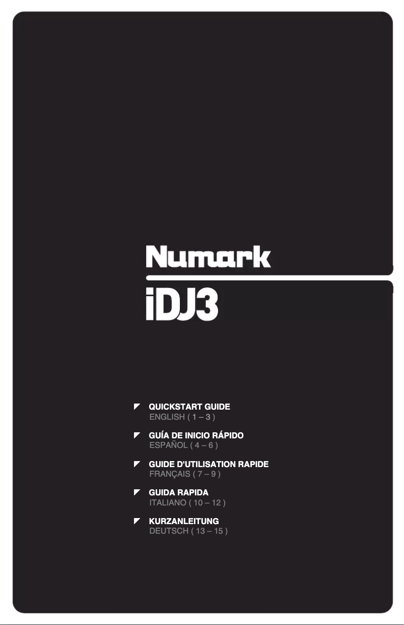 Page n°1 - Manuel utilisateur Numark IDJ3