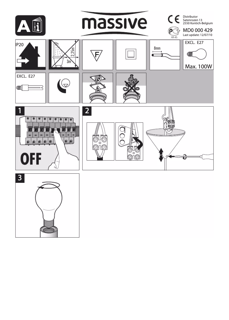 Page 1 de la notice Manuel utilisateur Massive Pire