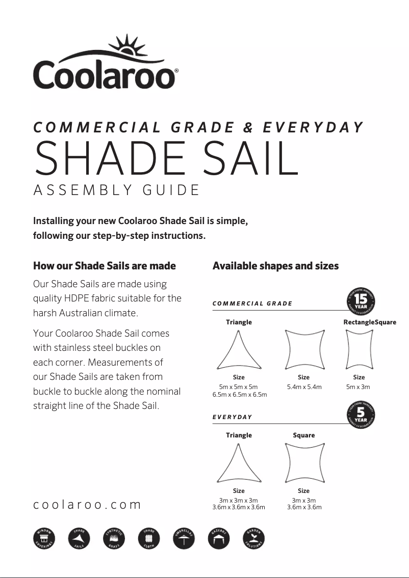Page 1 de la notice Manuel utilisateur Coolaroo Shade Sail