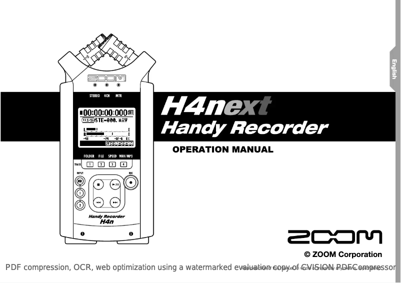 Image de la première page du manuel de l'appareil H4next Handy Recorder