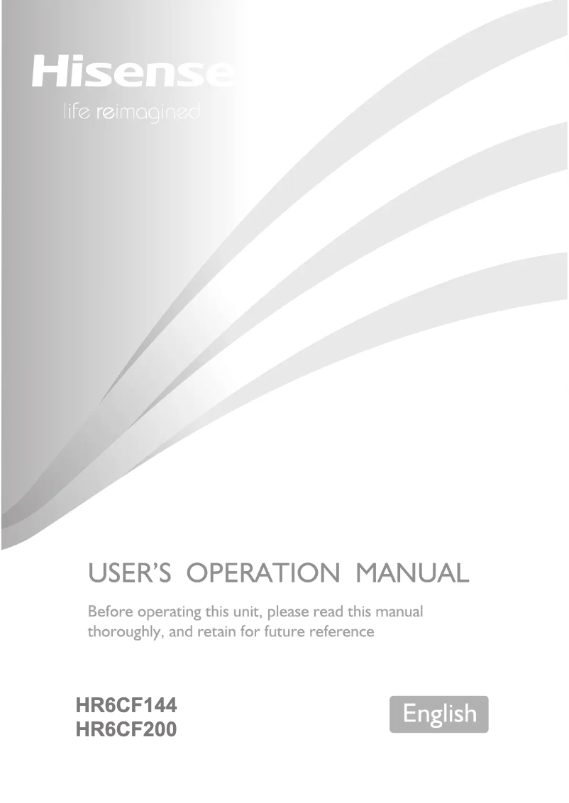 Page n°1 - Manuel utilisateur Hisense HRCF144