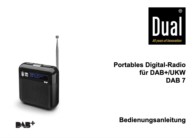 Page 1 de la notice Manuel utilisateur Dual DAB 7