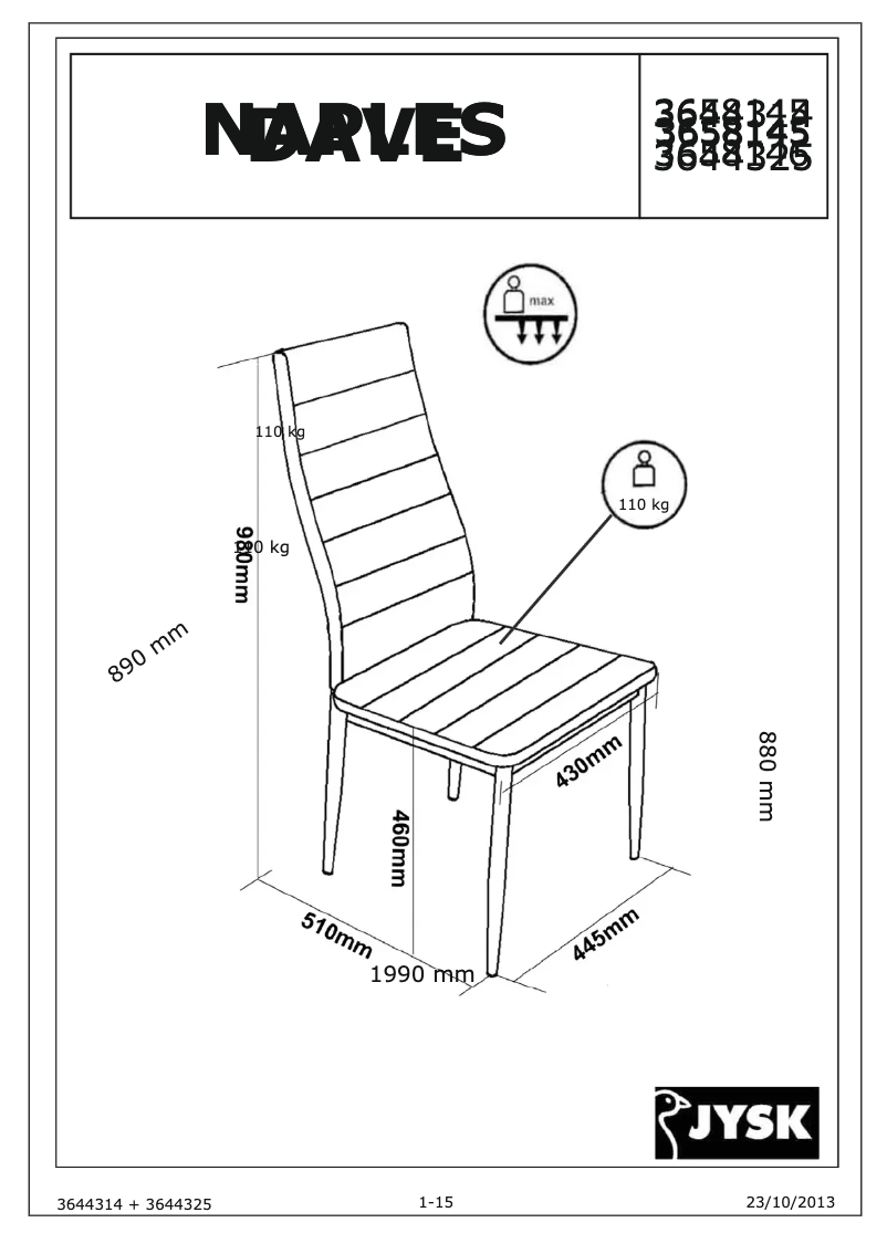 Page n°1 - Manuel utilisateur JYSK Toreby