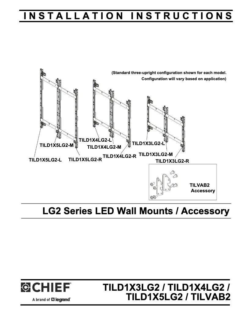Page n°1 - Manuel utilisateur Chief TILD1X5LG2-R