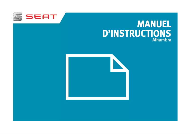 Page 1 de la notice Manuel utilisateur Seat Alhambra (2017)
