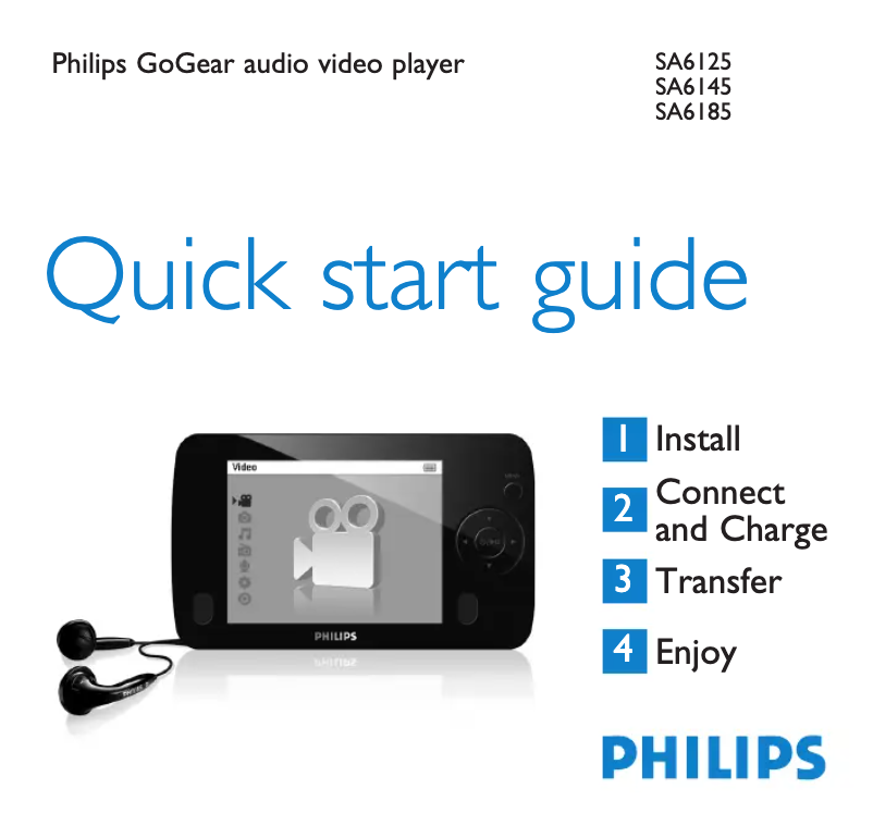Page n°1 - Guide de démarrage rapide Philips GoGear SA6145