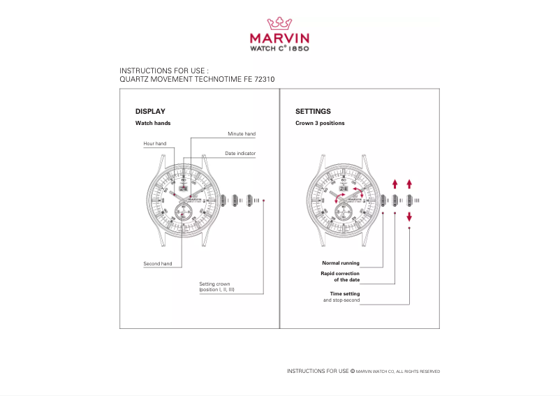 Página 1 del manual Manual de usuario Marvin Technotime FE 72310