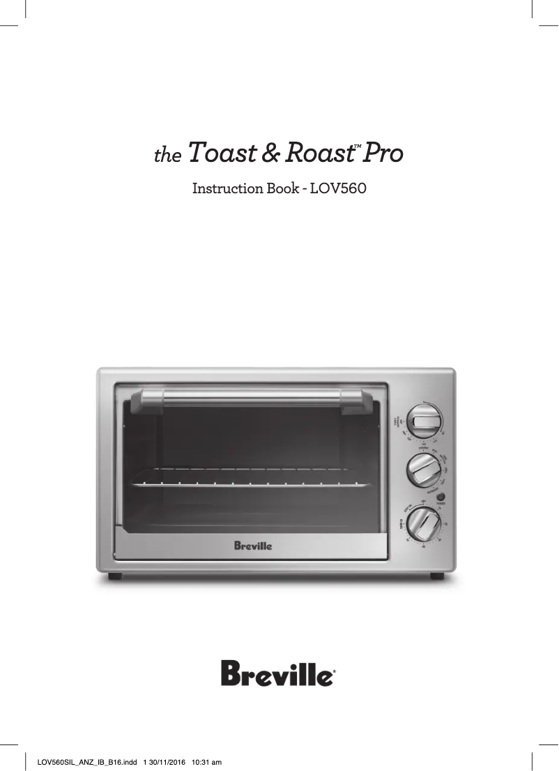 Page 1 de la notice Manuel utilisateur Breville the Toast & Roast Pro LOV560