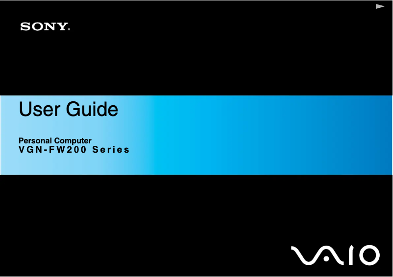 Page n°1 - Manuel utilisateur Sony Vaio VGN-FW248J