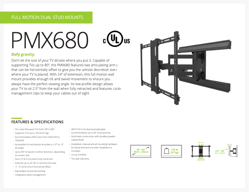Página 1 del manual Ficha técnica Kanto PMX680