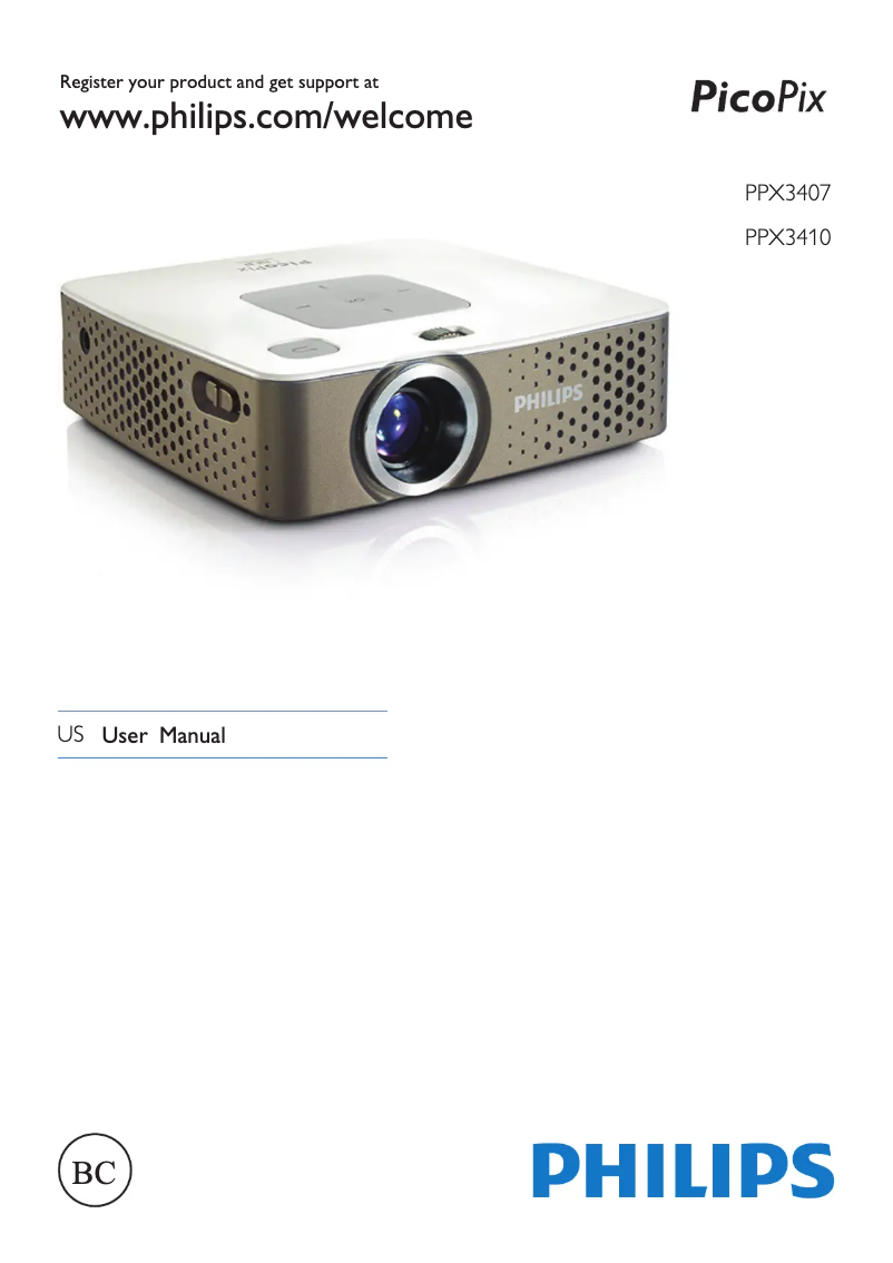 Image de la première page du manuel de l'appareil PicoPix PPX3407
