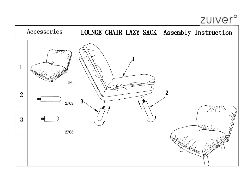 Image de la première page du manuel de l'appareil Lazy Sack