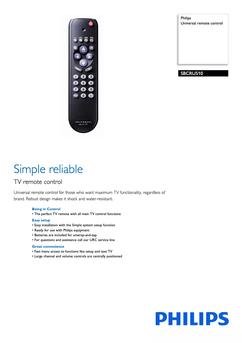 Image de la première page du manuel de l'appareil SBC RU 510