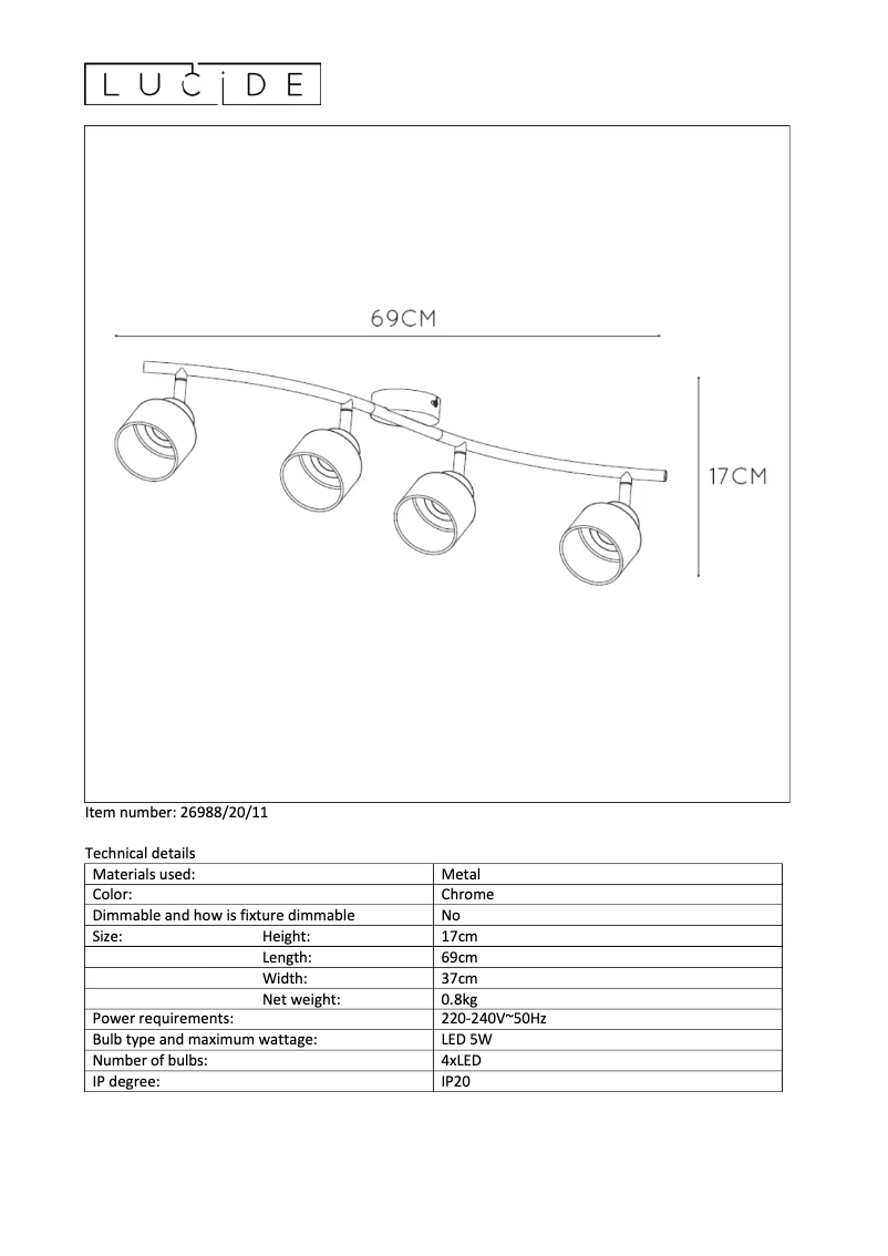 Image de la première page du manuel de l'appareil Alys 26988/20/11
