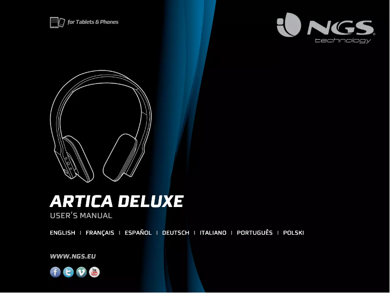 Page 1 de la notice Manuel utilisateur NGS White Artica Deluxe