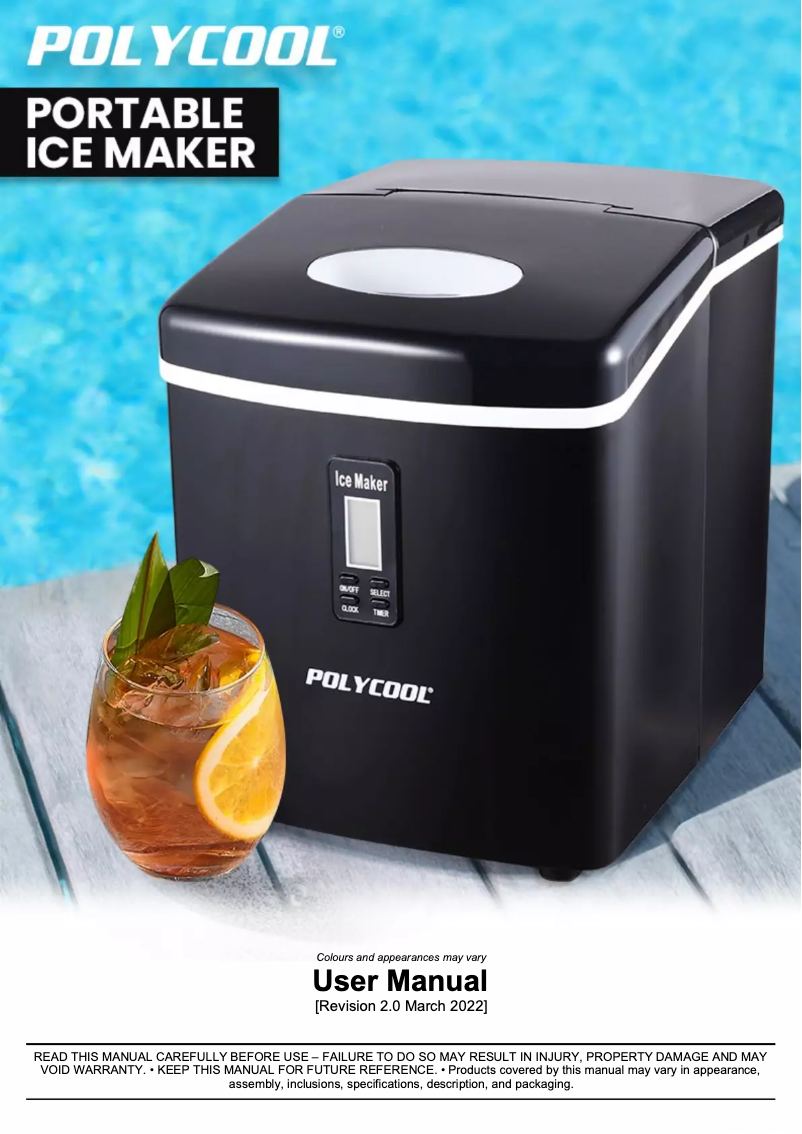 Page n°1 - Manuel utilisateur PolyCool ICM-3SL