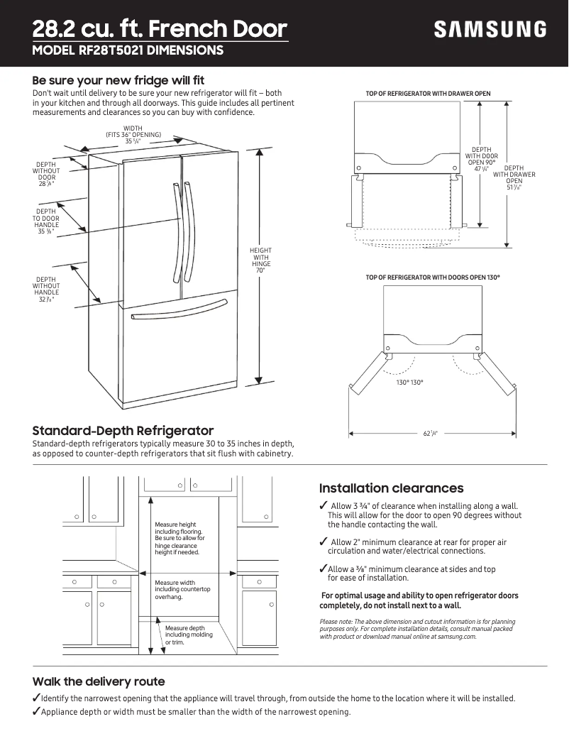Image de la première page du manuel de l'appareil RF28T5021SR