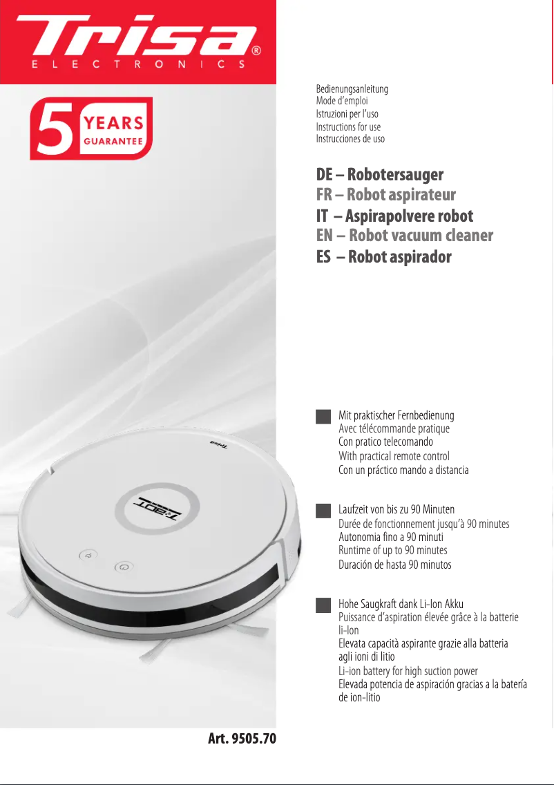 Page n°1 - Manuel utilisateur Trisa T-Bot Lite 9505.70