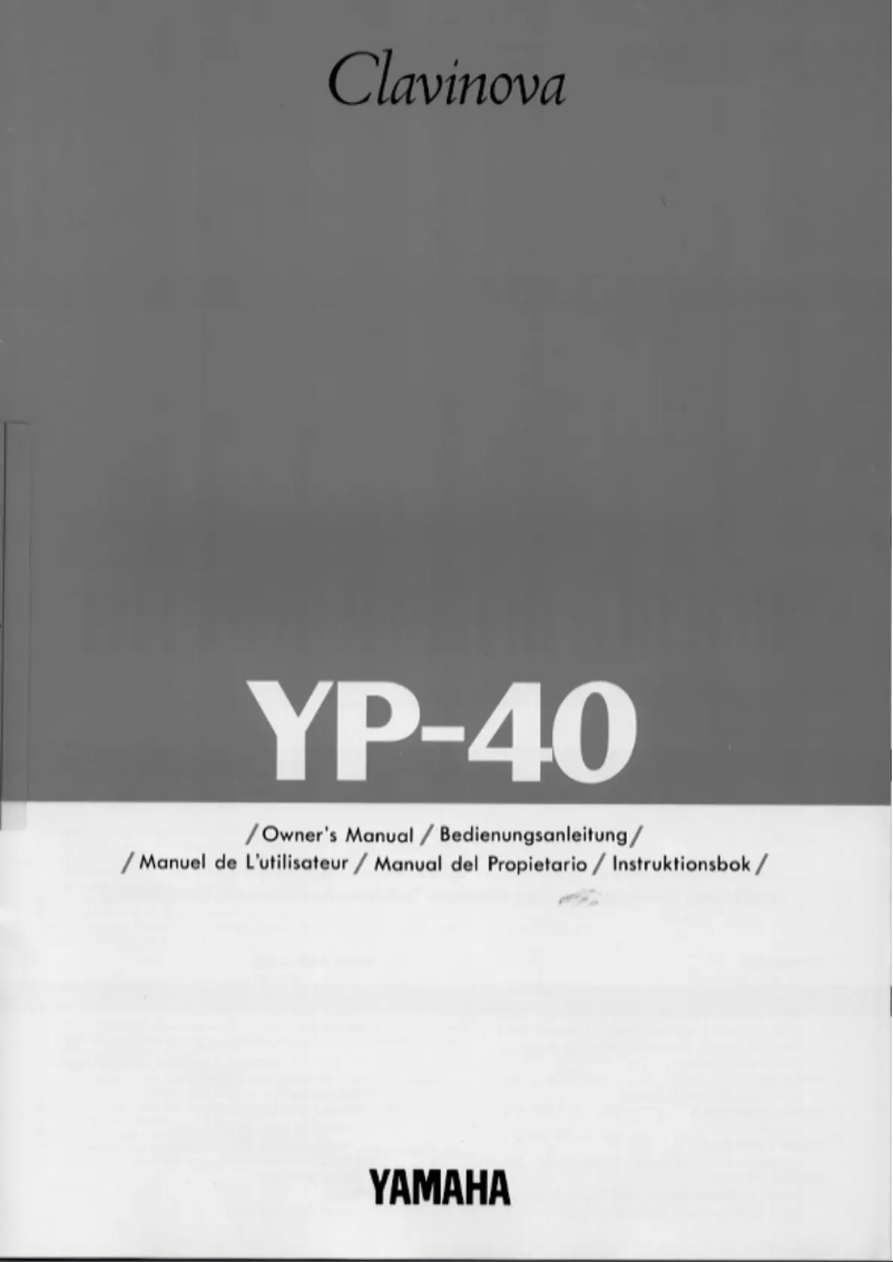 Page n°1 - Manuel utilisateur Yamaha Clavinova YP-40