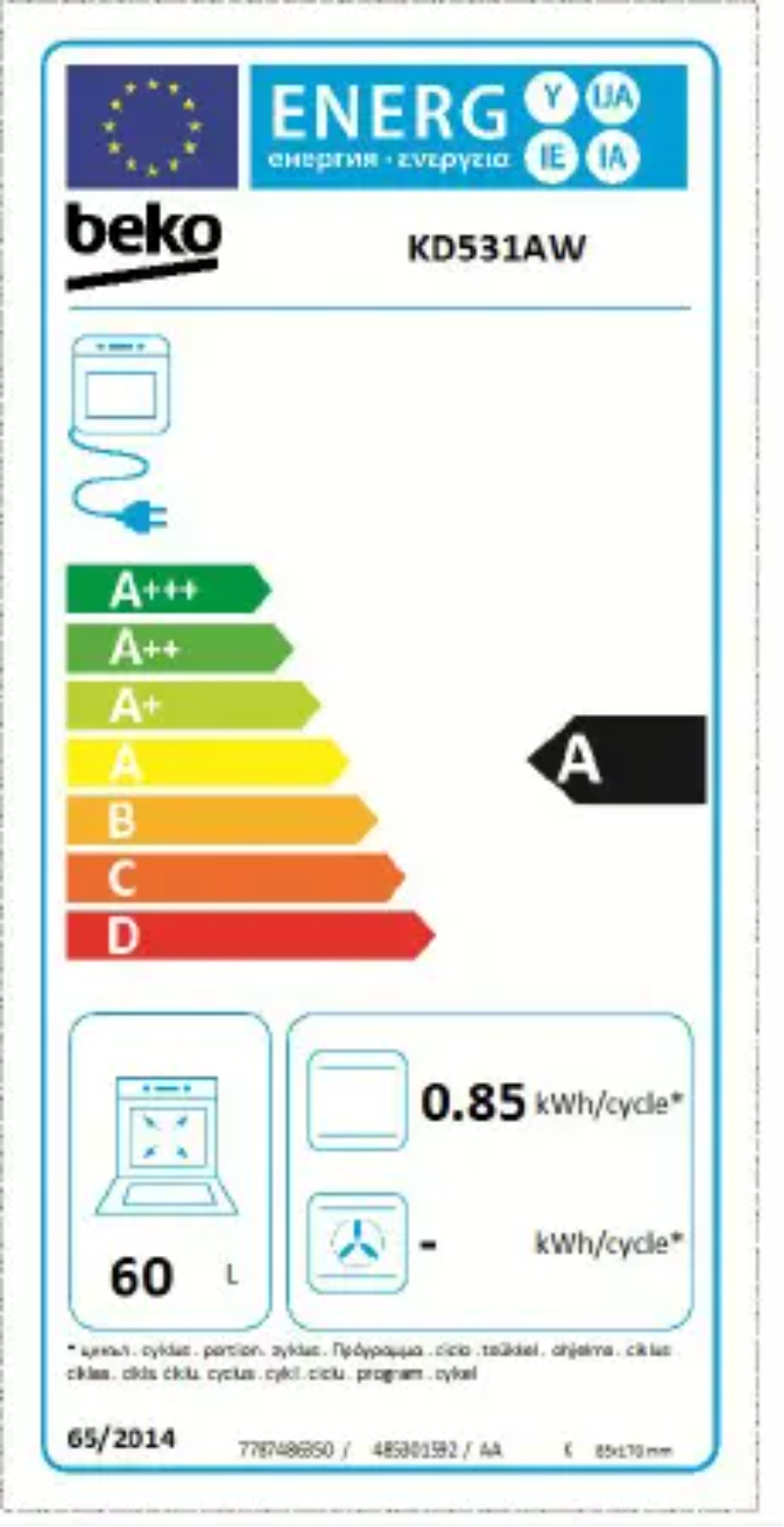 Page 1 de la notice Manuel utilisateur Beko KD531A
