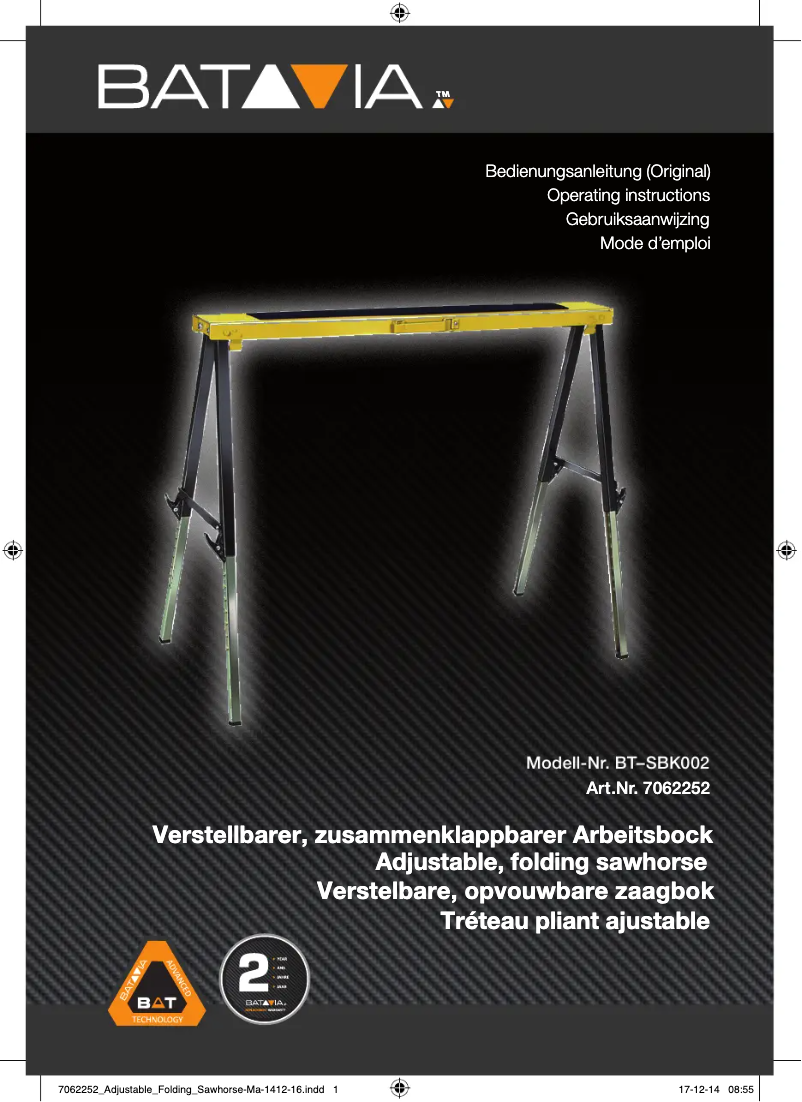 Página 1 del manual Manual de usuario Batavia BT–SBK002