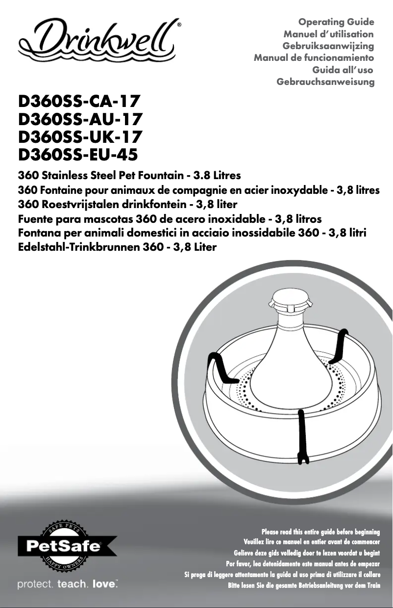 Image de la première page du manuel de l'appareil Drinkwell D360SS-EU-45
