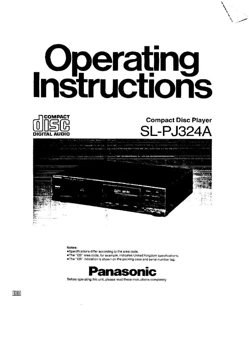 Page n°1 - Manuel utilisateur Panasonic SL-PJ324A