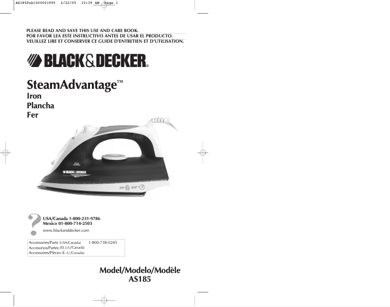Page 1 de la notice Manuel utilisateur Black & Decker AS185