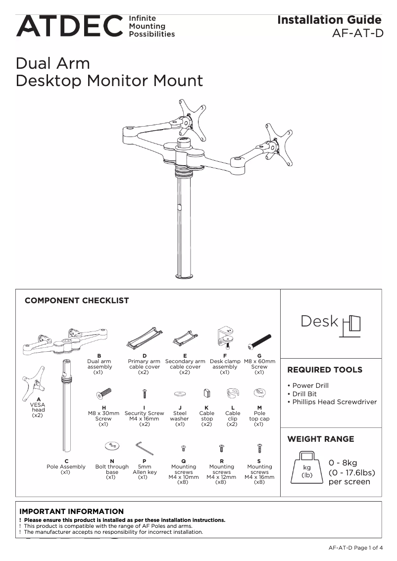 Página 1 del manual Manual de usuario Atdec AF-AT-D