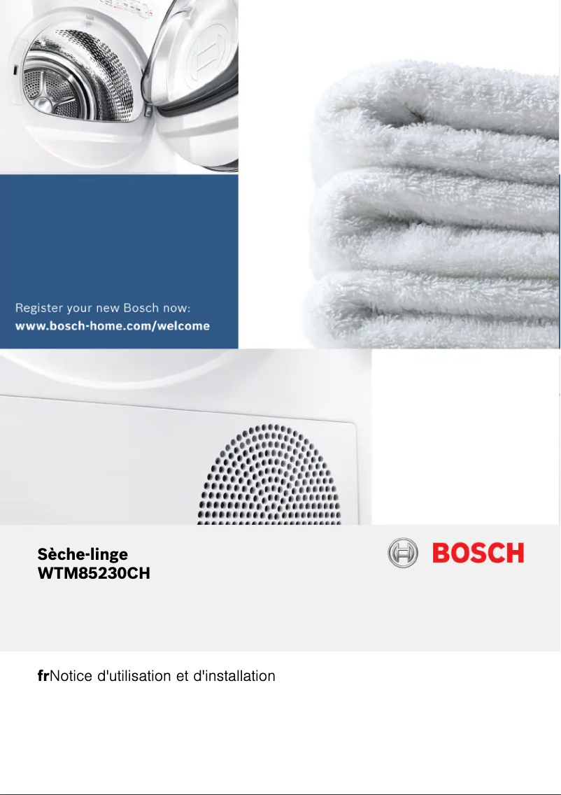Page n°1 - Guide d'installation Bosch WTM85230CH
