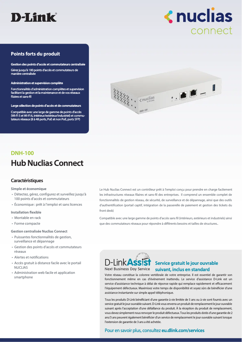 Image de la première page du manuel de l'appareil DNH-100