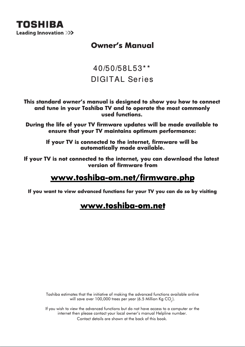 Image de la première page du manuel de l'appareil 50L5335