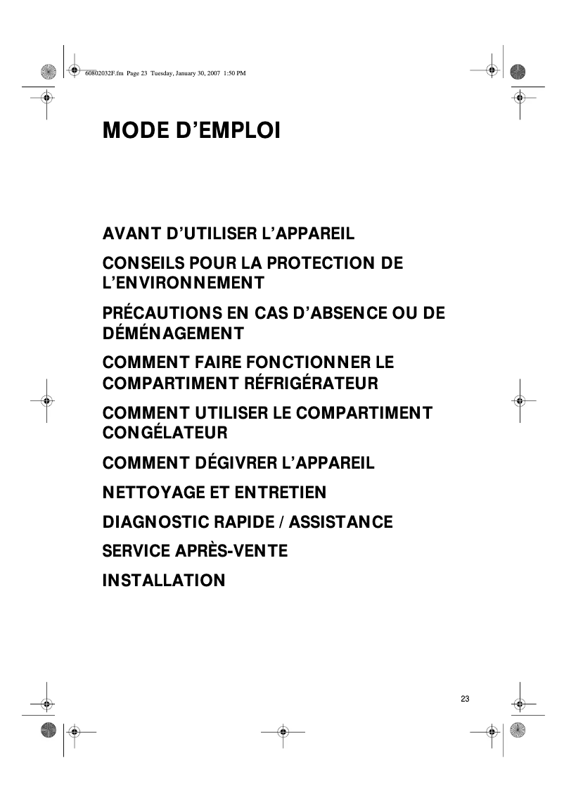 Page n°1 - Manuel utilisateur Bauknecht KRIE 3000/A