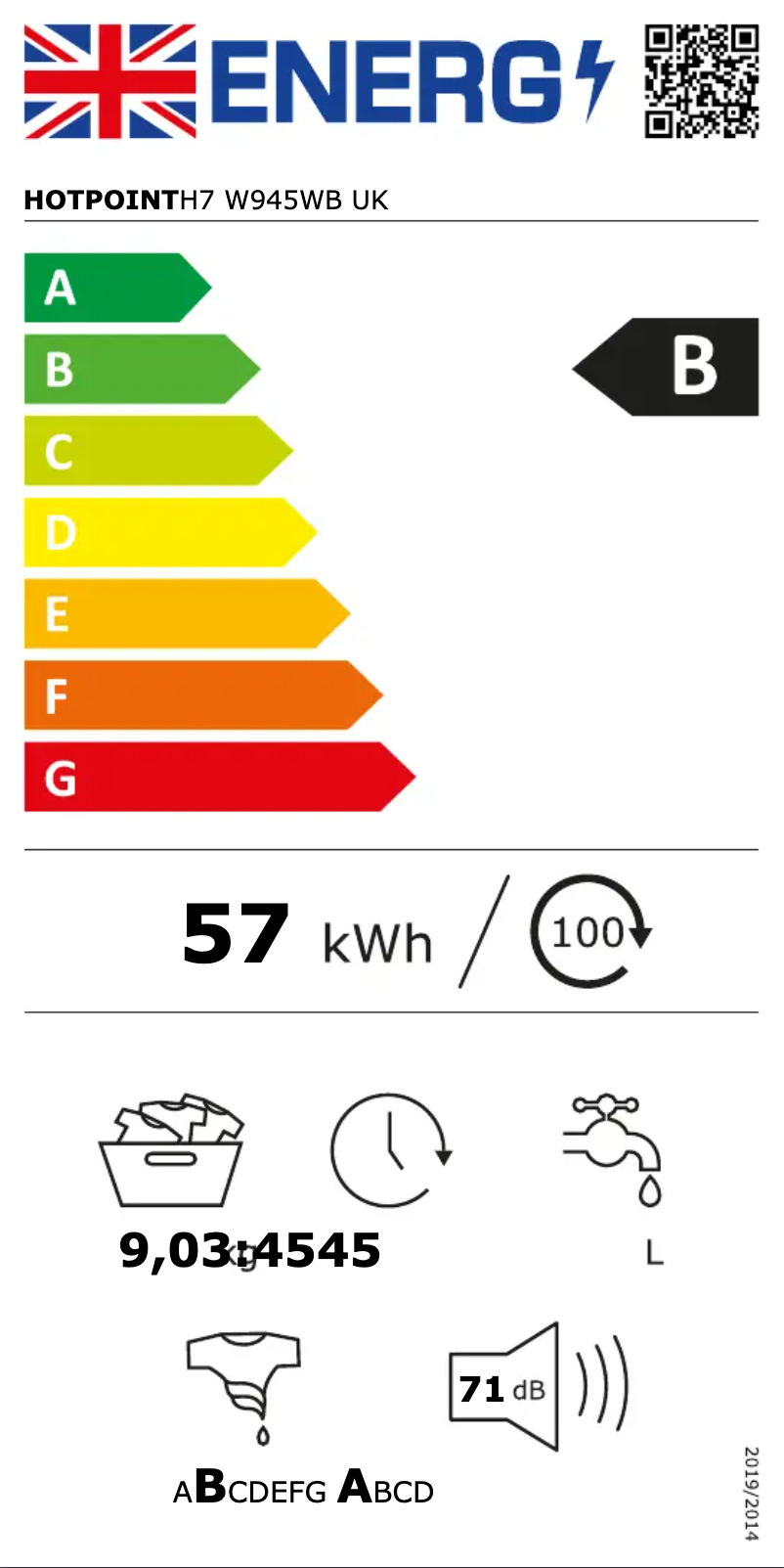 Image de la première page du manuel de l'appareil H7 W945WB UK