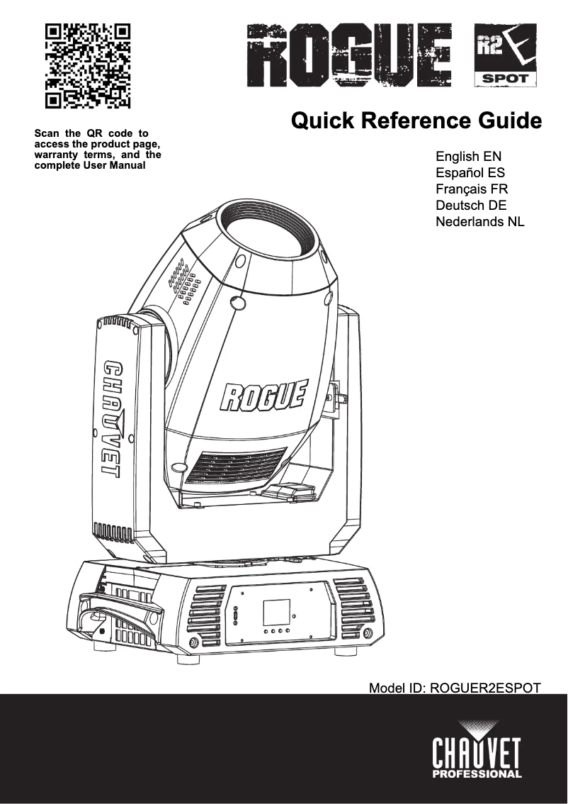 Image de la première page du manuel de l'appareil ROGUE R2E Spot