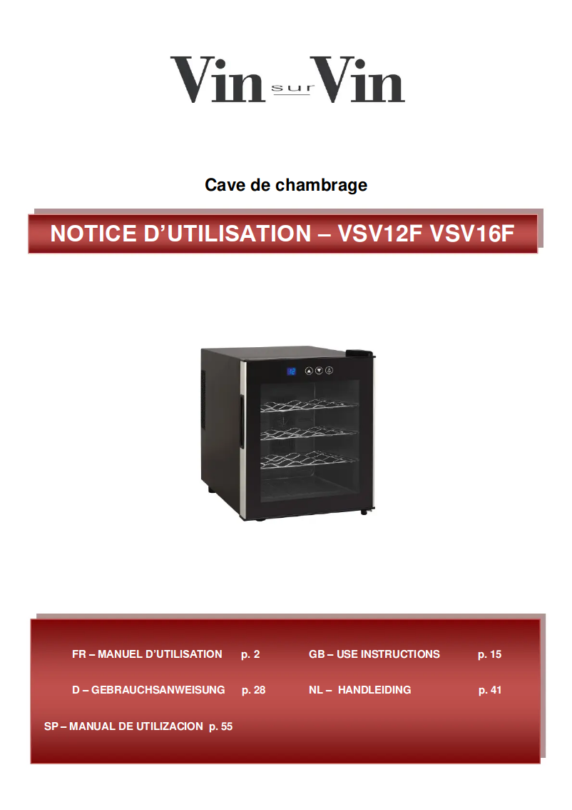Page n°1 - Manuel utilisateur Climadiff VSV16F