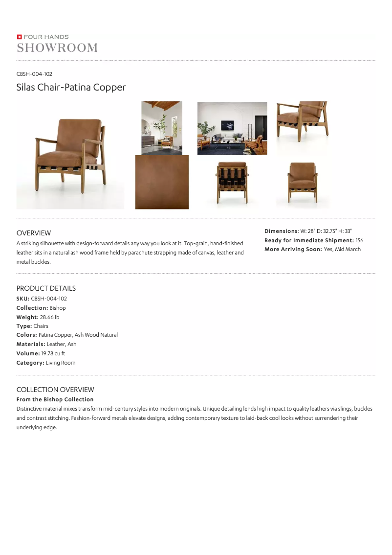 Page 1 de la notice Manuel utilisateur Four Hands CBSH-004-102