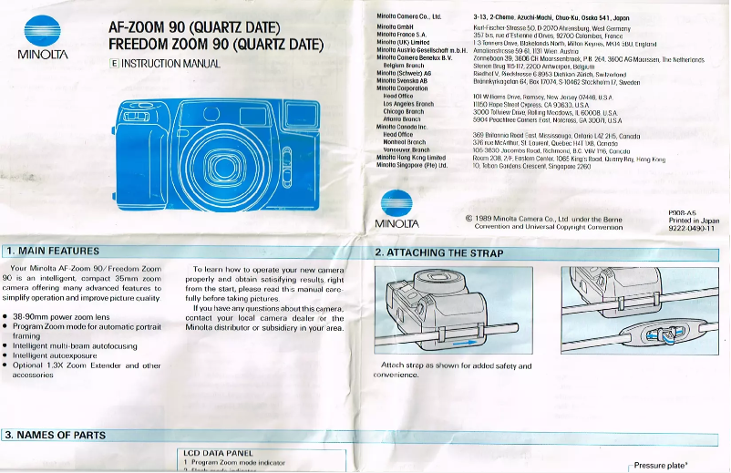 Page n°1 - Manuel utilisateur Konica Minolta AF-Zoom 90
