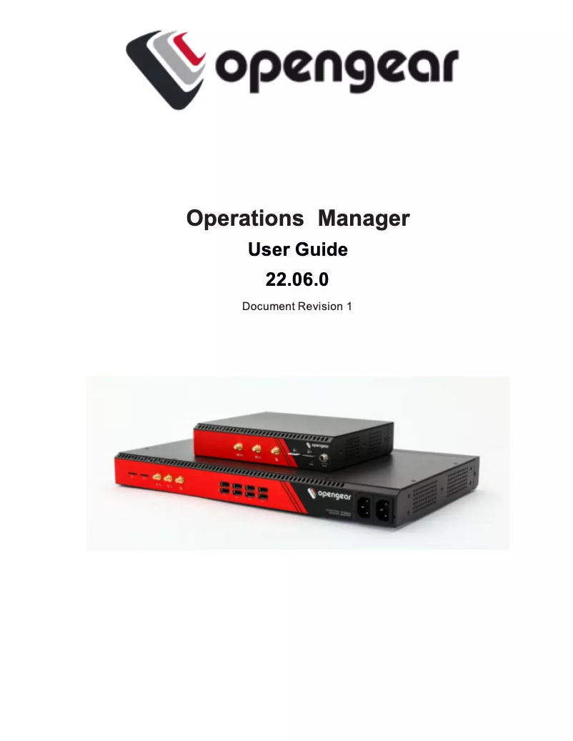 Page 1 de la notice Manuel utilisateur Opengear OM1200