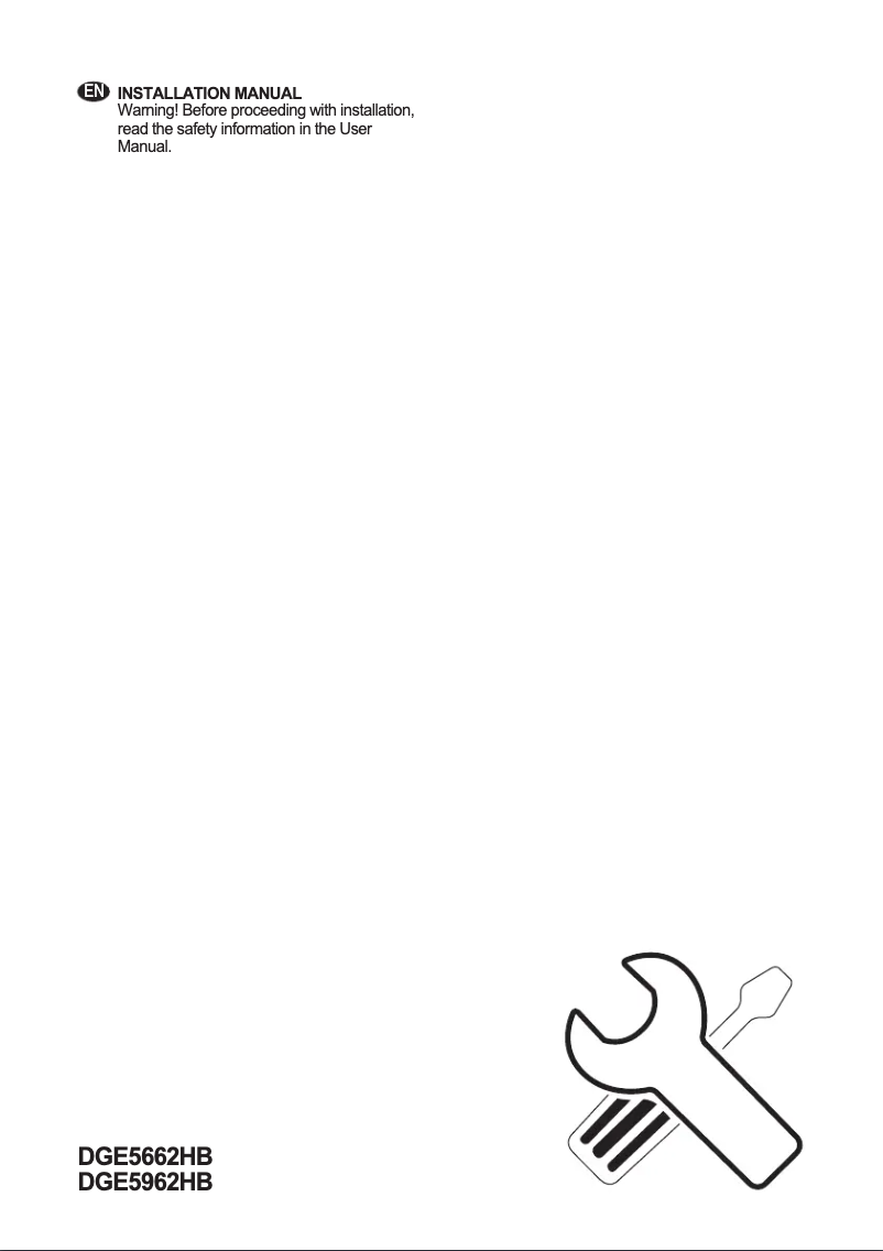 Page 1 de la notice Guide d'installation AEG DGE5662HB