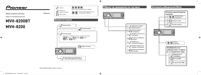 Página 1 del manual Guía de inicio rápido Pioneer MVH-8200