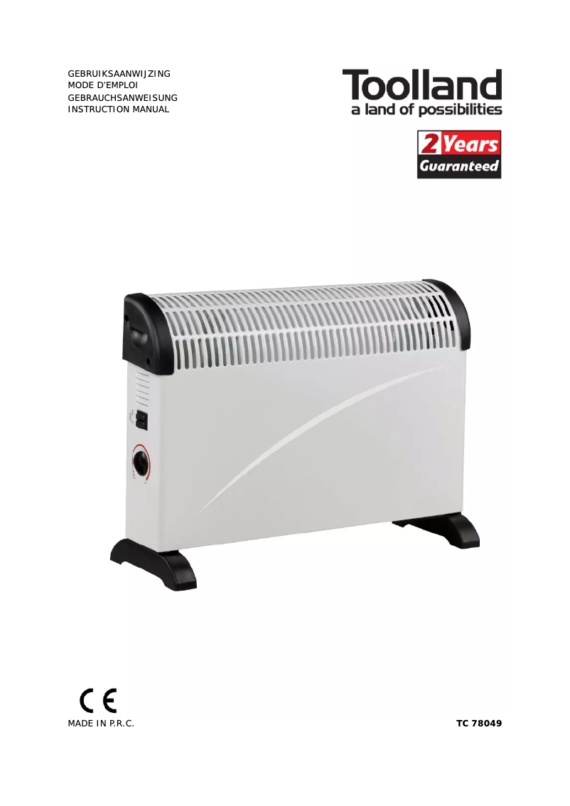 Page 1 de la notice Manuel utilisateur Toolland TC78049